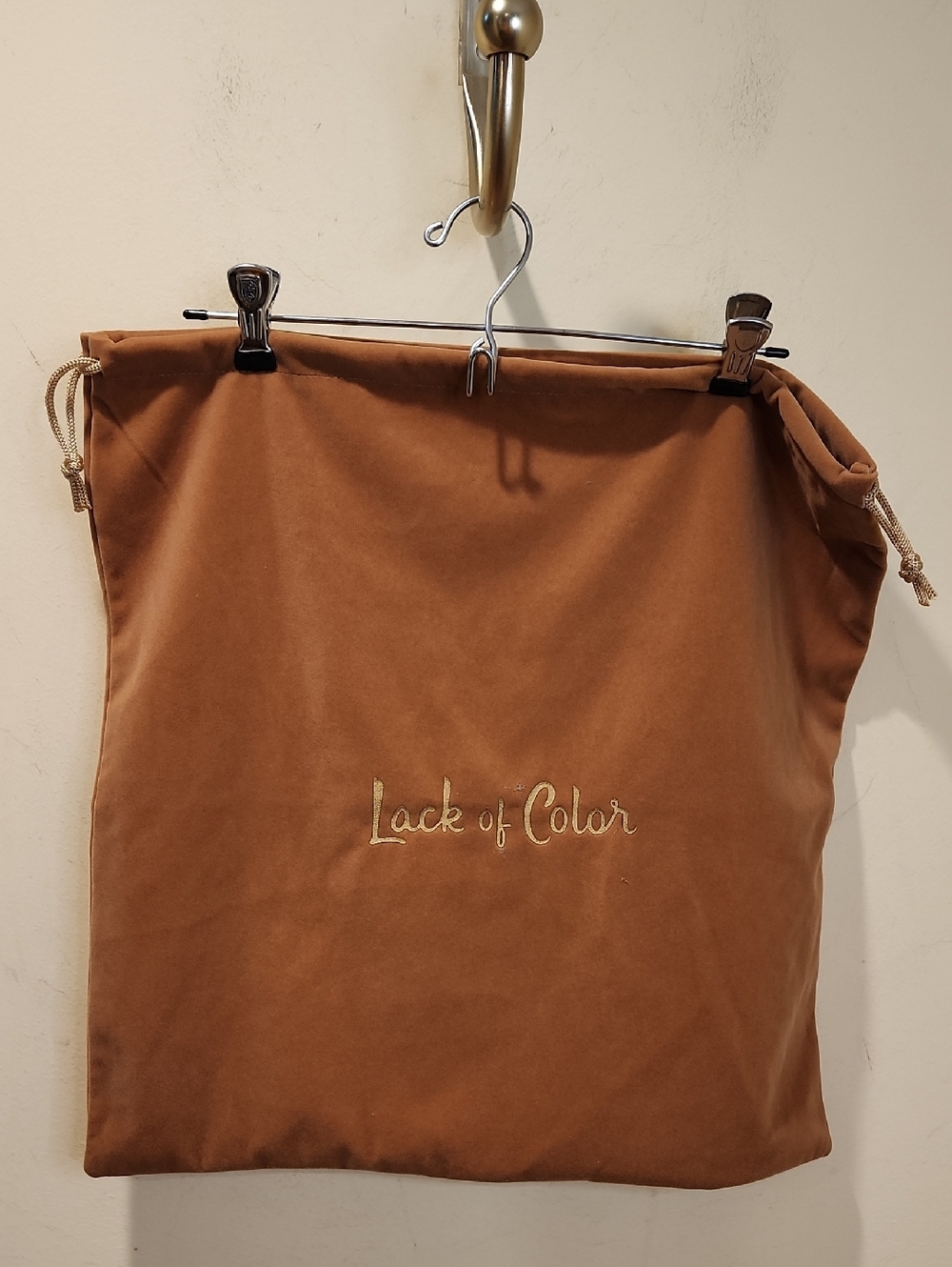 Lack of Color Caramel Drawstring Velvet  Storage Bag